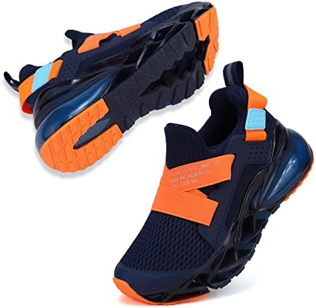 Kalakids Kids Sneakers, Sapatos de caminhada correndo respiráveis ​​confortáveis ​​que não deslizam lâmina de tênis tipo de tênis