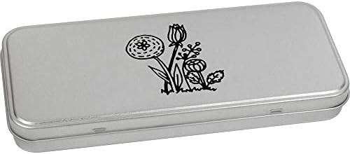 Azeeda 'Flowers' Metal Articled Stationery Tin/Storage Box