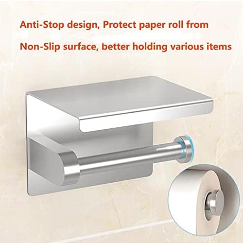 Suporte para rolos de papel higiênico, prateleira de banheiro ou adesivo ou parafuso montado no higiário montado