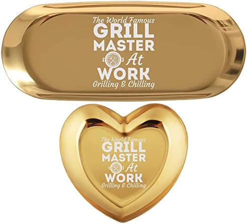 Chef engraçado Cook Cooking BBQ Chef Camiseta Fumada de Carne Fumada Barbecue | Conjunto de 2 chaves de jóias de anel de bandeja -chave