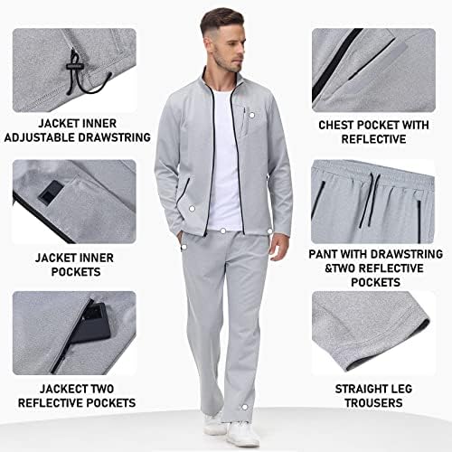 Mofiz Men's Tracksuits Definir manga longa causal Full Full Running Sports Sortfits para homens 2 peças roupas