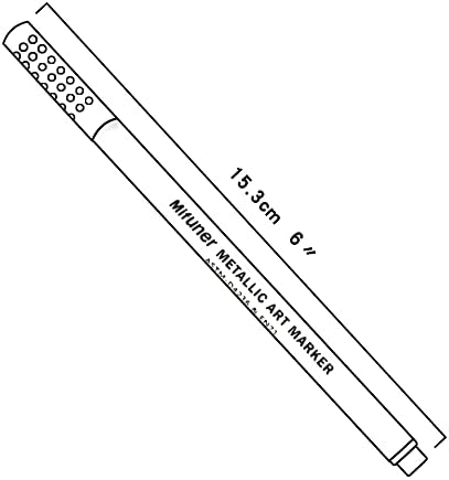 Mifuner Linha fina 4 Cores Marcadores metálicos Pens marcadores metálicos para papel de papel de rock de papel preto