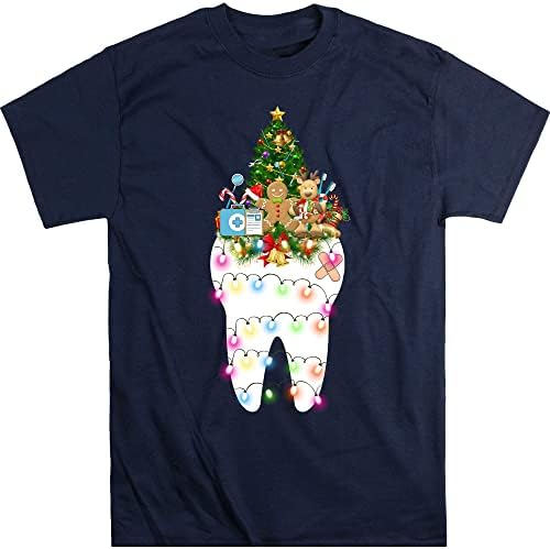 Camisa de Natal Dental Kapzon, camisa dental de Natal, camisa dentária, camisa dentista