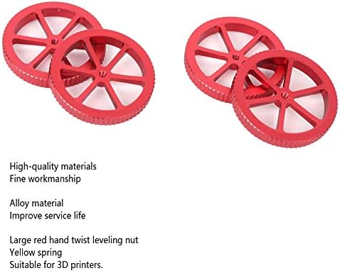 Nutas de nivelamento de 4pcs de liga e kit Springs Twisting Manual Twisting Nut para impressora 3D