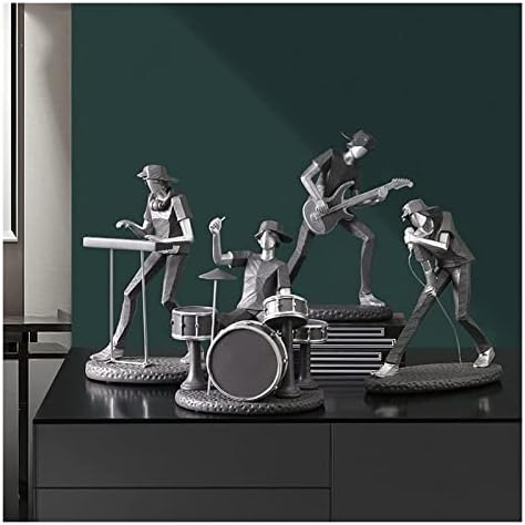 Escultura de decoração de carros artesanato figure presente banda de rock estátua estátua handmade resin band guitar