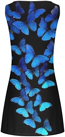 Vestidos de verão lilgiuy para mulheres 2023 Boho Floral Print Tank Dress Cover