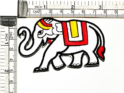 Kleenplus 2pcs. Belo desenho animado de elefante branco Crianças Crianças Patch Ferro bordado em crachá costurar em roupas de remendo roupas de adesivo de adesivo de tecido de costura