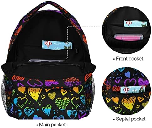Backpack de laptop preto de arco -íris