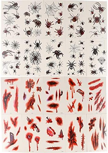 Bestoyard 20pcs Halloween Alta simulação adesivos de terror decorações temporárias de Halloween adereços de Halloween