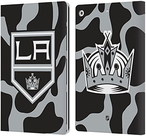 Projetos de capa principal licenciados oficialmente NHL Cow Pattern Los Angeles Kings Livro de couro Caixa Caps de capa compatível com Apple iPad 10.2 2019/2020/2021