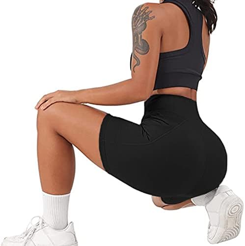 Tenlista atlético de alta cintura shorts femininos Controle de barriga de tamanhos de tamanhos Butt Scrunch Butt Fitness Gym