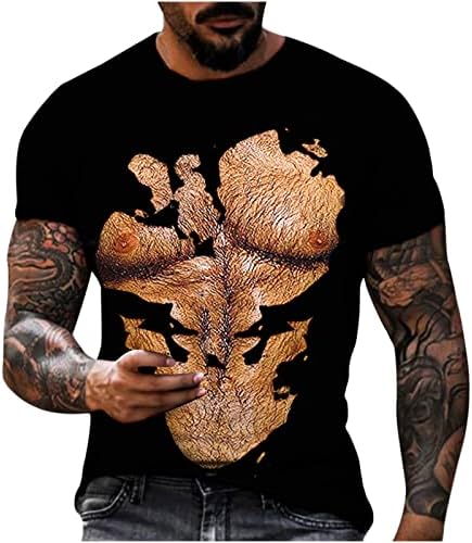 Camiseta impressa muscular 3D para homens, gráficos de exercícios engraçados ROUNTE ROUNTE PECLE CORDA CATAS DE MANUS