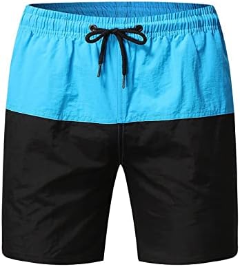 Shorts de praia wenkomg1 para homens, shorts de cintura elástica rápida seca