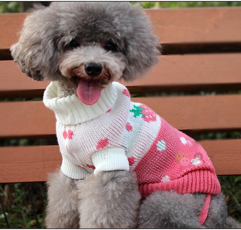 Roupas de cachorro quentes para cães médios pequenos malha de gato roupas de estimação para bulldogs figurin coelho de inverno rosa
