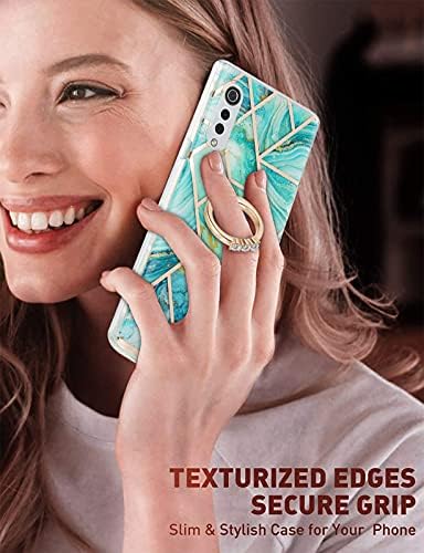 LG Velvet/LG Velvet 5g Case, Dooge Ultra Slim Fino Fino Caso TPU de mármore macio e brilhante para mulheres meninas com 360 graus