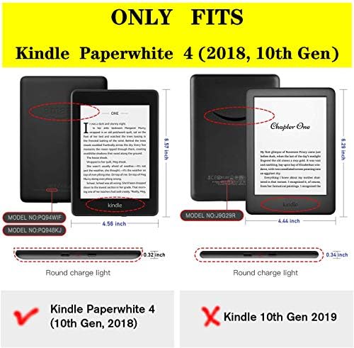 EKH Kindle Paperwhite 4 [10ª geração-2018]- Capa de couro inteligente durável com despertar/sono automático se encaixa na
