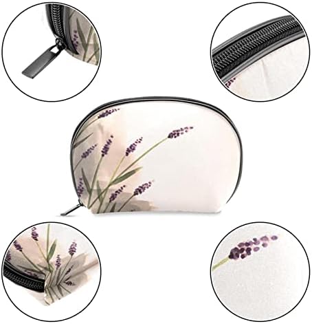 Saco de higiene pessoal pendurado de viagem, organizador de maquiagem portátil, suporte de cosméticos para pincéis conjunto, Art Watercolor Flower Lavender Retro