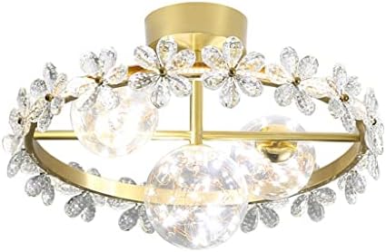 Zhaolei Golden Flower Teto Light Light com lâmpadas de controle remoto para decoração da sala de jantar da sala de estar