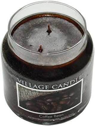 Village Candle Coffee Bean Glass Jar com cheiro de vela, grande, 21,25 oz, marrom