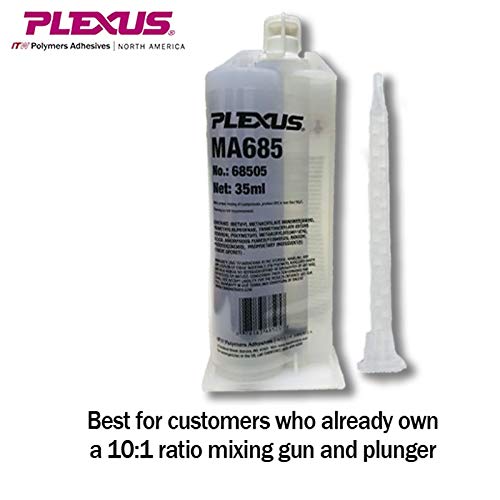 Plexus MA685 Clear 10 minutos MMA adesivo de 35 ml/1,2 onças resistente a temperaturas e produtos químicos UV