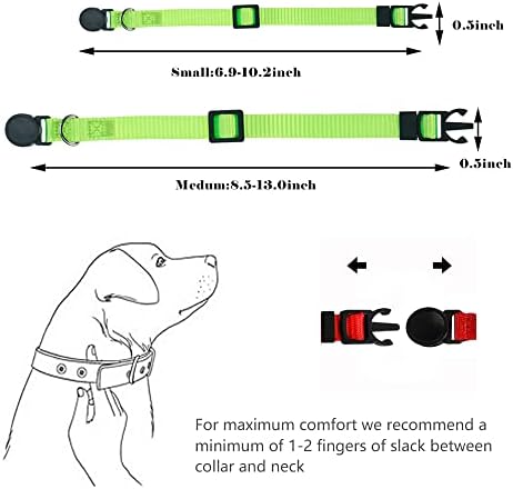 Luck Dawn Puppy Id Collars, 15 PCs Identificação de colarinhos de cachorro de nylon macio, colares de ninhada de segurança intermediária