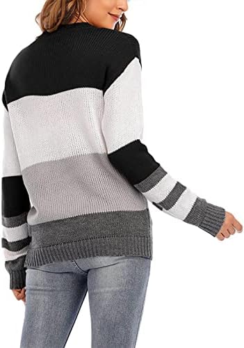 Camisas de outono de base de base, suéter longo da faculdade para mulheres de ano novo moderno manga larga com suéter