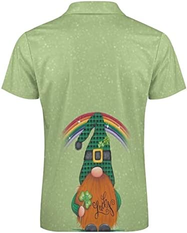 Mens ST Patricks Day Tirmadora Mente Moletom Sorto de Zip para homens Camisas e tops florais masculinas