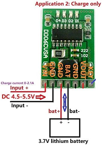 TAIDACENT 5V 2A Módulo de descarga de carga Placa de proteção do carregador de bateria de lítio 3.7V 4.2V 18650 Carga de LED e descarga Boost Power Integrated Módulo DD06CVSA