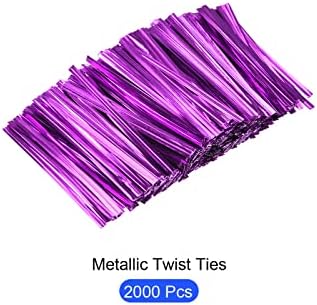 Metallixity Metallic Twist lances 2000pcs, laços de torção de bolsas reutilizáveis ​​de plástico - para violoncelão de