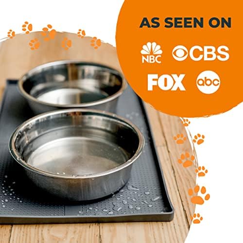 Mighty Paw Dog Bowl Splash tapete | BPA Free Food Grade Silicone Dog Food tapete. Tapete de cachorro para comida e água. Tanta