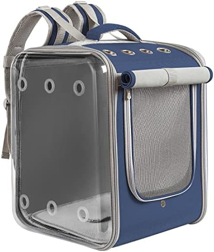 PETSEEK CAT Backpack transportadora grande transportadora de mochila de animais de estimação, portador de mochila de cães ventilado
