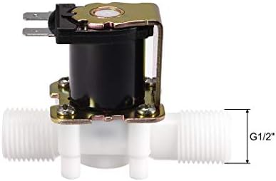 UXCELL AC24V G1/2 Válvula solenóide elétrica de água plástica Normalmente fechada N/C Pressão Chave de fluxo de entrada