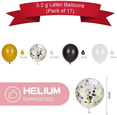 Balões de ouro 2021 para abastecimento de festa de formatura 2021 - Grande 40 polegadas | Gold Sliver Star Balloons, cortina de margem dourada, balões de látex de confetes brancos pretos dourados | Decorações de graduação 2021