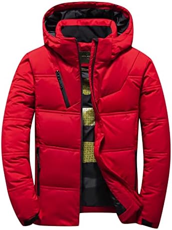 ADSSDQ com Capuz para caminhada de mangas compridas jaquetas masculas inverno puff jacket cor de cor sólida com conforto de