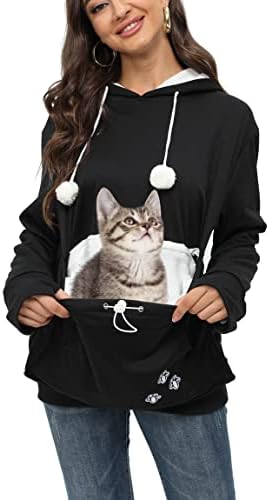 Erbacan Pet Carrier Hoodie-Cat Bolsa Selta-Pullover Hoody Kitty Carregando Kangaroo Bapole Unisex respirável