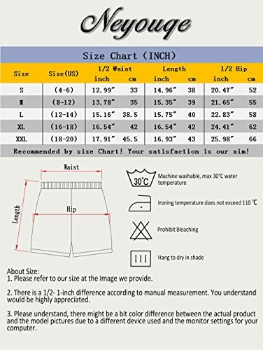 Neyouqe Shorts para mulheres de verão Casual Bowknot com cinto de cintura alta Praia de perna larga Praia curta solta com