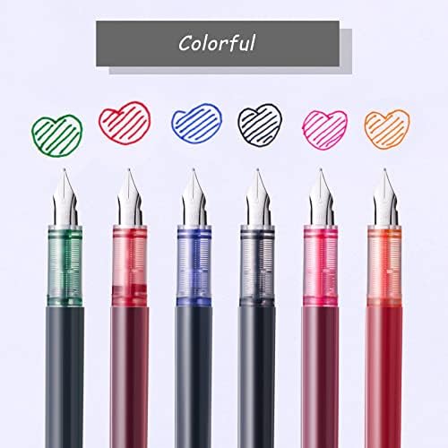 6 peças canetas de tinta descartável multicolor