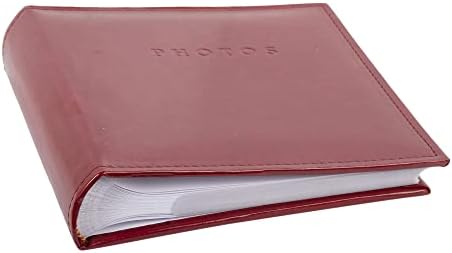 Kiera Grace 200 bolso simples e clássico Álbum de fotos para casa e quarto, 2.17 L x 8.86 W x 8.86 H para exibir 200-4 x 6 fotos, vermelho
