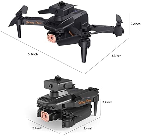 Mini Drone de fotografia aérea dobrável - Quadcopter de controle remoto dobrável com câmera de FPV HD 1080p, altitude de