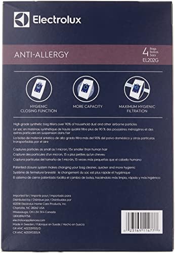 Electrolux el202g s-bag anti-alergias sintéticas sacos de vácuo, 4 pacote, azul
