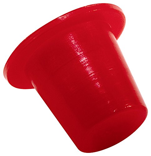 CAPLUGS 99190685 Tampa e plugue cônicos de plástico. T-1X, PE-LD, Cap od 0,205 ID do plug 0,335, vermelho