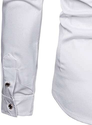 Zeroyaa Mens Hipster Borderyer Design Slim Fit Sleeve Button Down Dress Shirts…