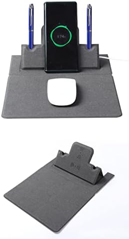 Portátil dobrável 15w sem fio carregamento mouse almof de mouse com cordão de sucção magnética e suporte para celular/tablet 320x370mm