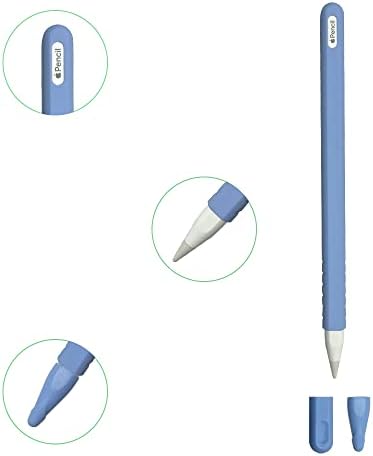 Coloryourlife 3 pacote de casos de silicone tampa mangas compatíveis com a Apple Pencil 2ª geração