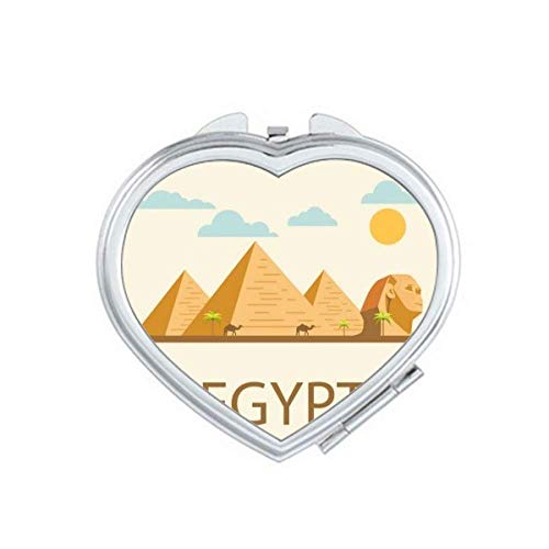 Ancient Egito Pyrad Sphinx Pattern Mirror Travel Magnificação portátil portátil maquiagem de bolso