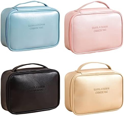 Bolsa de maquiagem de 4 pacote bolsa de cosmética PU PU SACA DE VIAGEM DE VIAGEM DE VIAGENS PARA MULHAS MENINAS MULTICOLOR