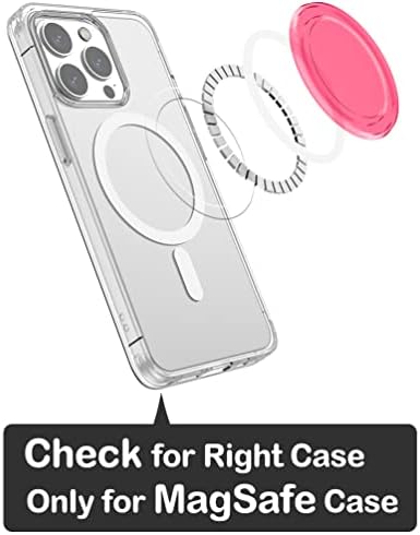 Metisinno Base magnética transparente para garras de telefone PopSocket e estojos para iPhone Magsafe, neon rosa