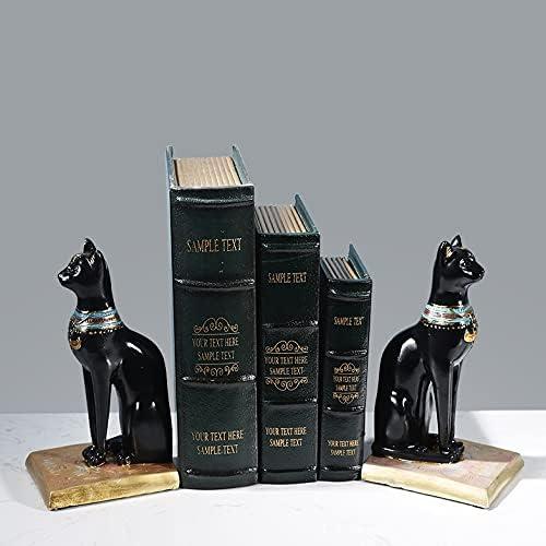 Uxzdx CuJux Retro Resina Egípcia Cats Decoração Livros Livros Vintage Stand para Livros Ajustável Estante de livros Novo Decoração de casa de presente