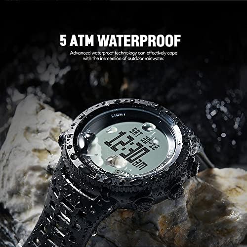 Ezon Men's Digital Sports Watch for Outdoor caminhadas com bússola Altímetro Termômetro Termômetro Desempenhado Água de Relógio Militar de Vigilante H001H13