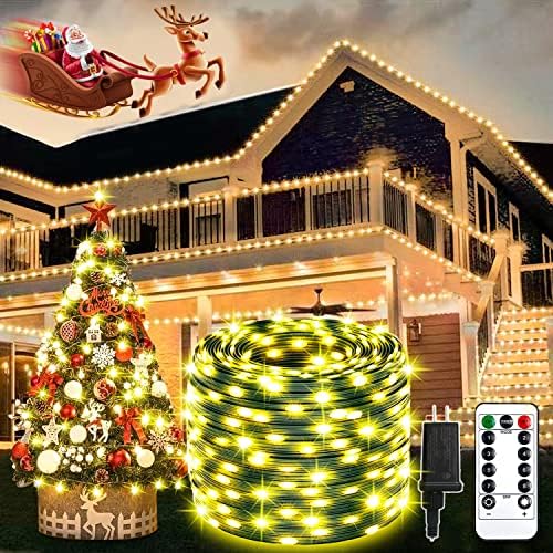 Kiko 330ft Super Long Christmas Lights Outdoor, 800 lutas de 100m de comprimento IP67 Luzes de árvores brancas quentes
